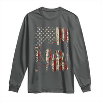 Mothman American Flag Patriotic Cryptid Creature Long Sleeve Shirt