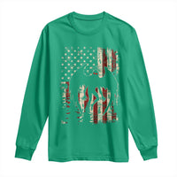 Mothman American Flag Patriotic Cryptid Creature Long Sleeve Shirt
