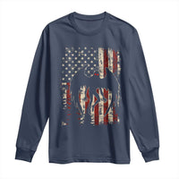 Mothman American Flag Patriotic Cryptid Creature Long Sleeve Shirt