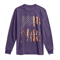 Mothman American Flag Patriotic Cryptid Creature Long Sleeve Shirt