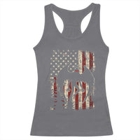 Mothman American Flag Patriotic Cryptid Creature Racerback Tank Top