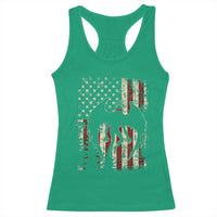 Mothman American Flag Patriotic Cryptid Creature Racerback Tank Top