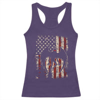 Mothman American Flag Patriotic Cryptid Creature Racerback Tank Top