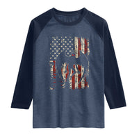 Mothman American Flag Patriotic Cryptid Creature Raglan Shirt