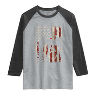 Mothman American Flag Patriotic Cryptid Creature Raglan Shirt