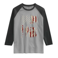 Mothman American Flag Patriotic Cryptid Creature Raglan Shirt