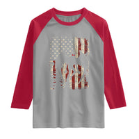 Mothman American Flag Patriotic Cryptid Creature Raglan Shirt