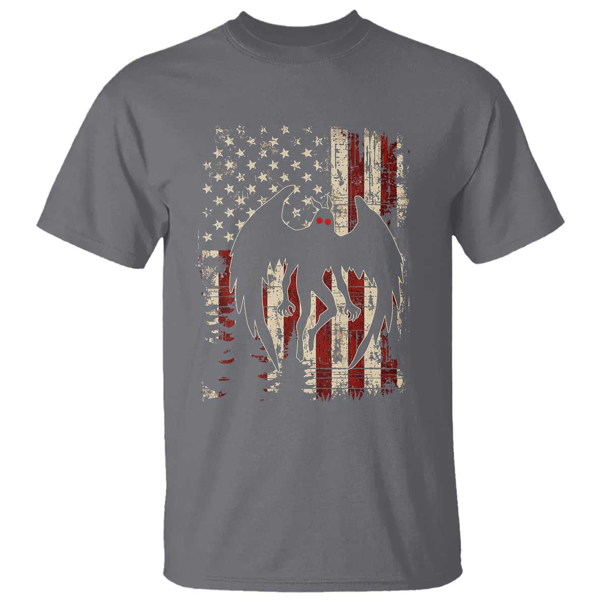 Mothman American Flag Patriotic Cryptid Creature T Shirt
