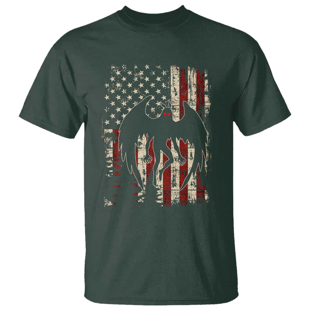 Mothman American Flag Patriotic Cryptid Creature T Shirt