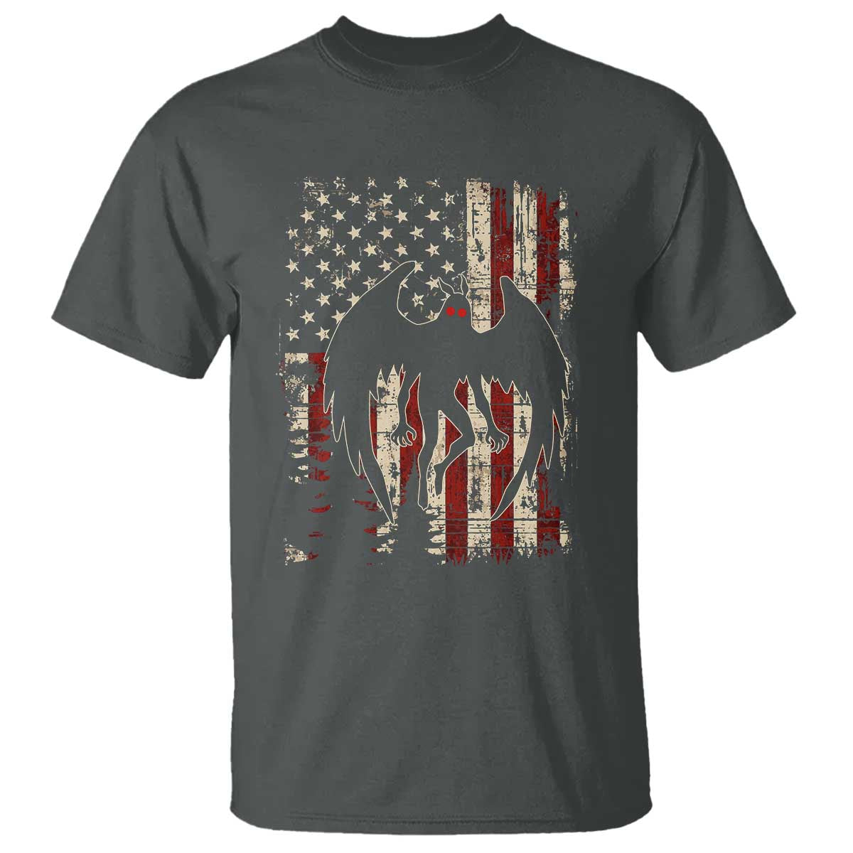 Mothman American Flag Patriotic Cryptid Creature T Shirt