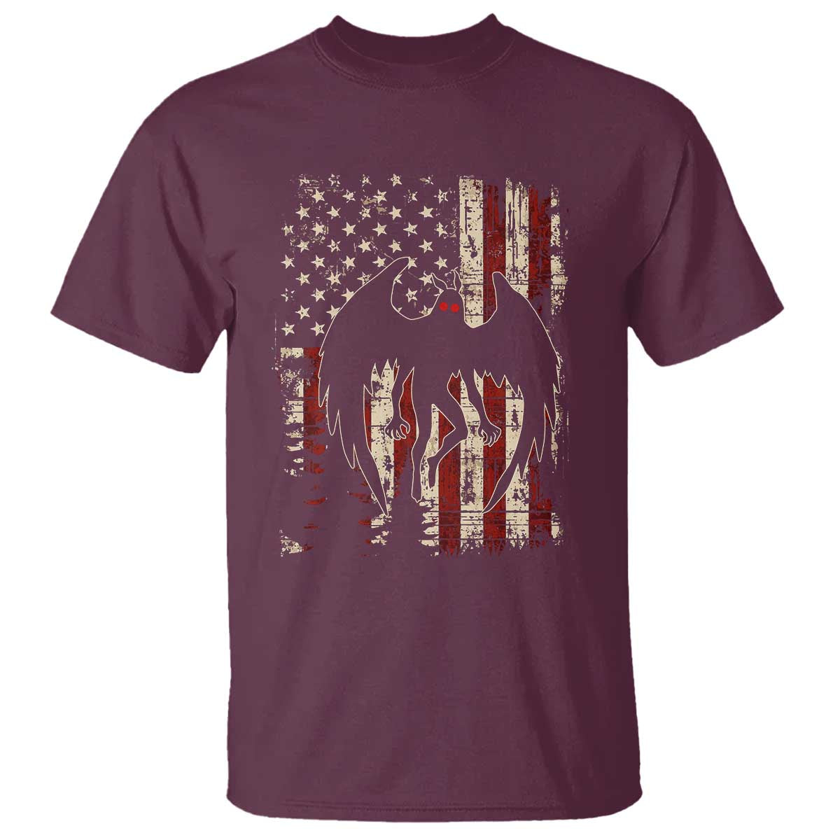 Mothman American Flag Patriotic Cryptid Creature T Shirt