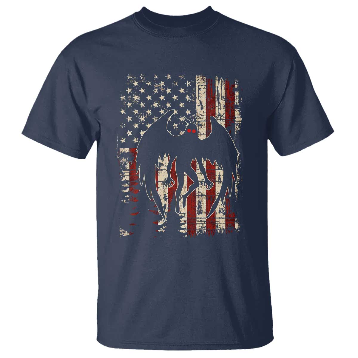 Mothman American Flag Patriotic Cryptid Creature T Shirt