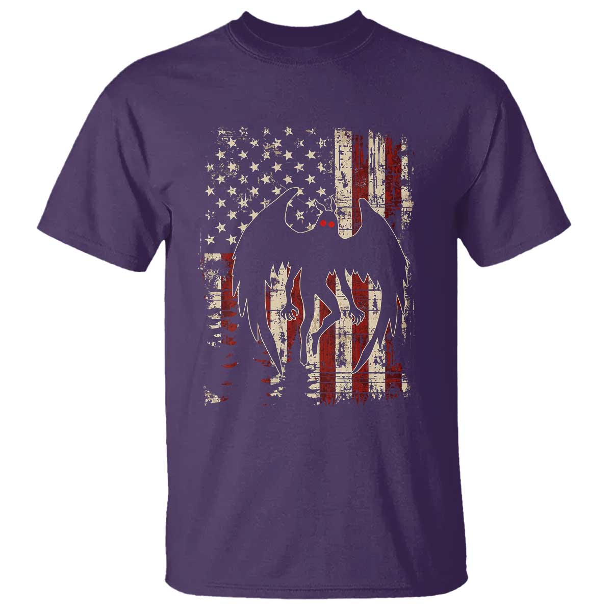 Mothman American Flag Patriotic Cryptid Creature T Shirt
