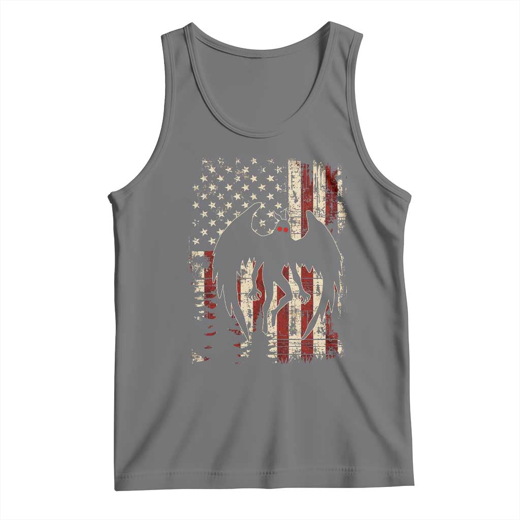 Mothman American Flag Patriotic Cryptid Creature Tank Top
