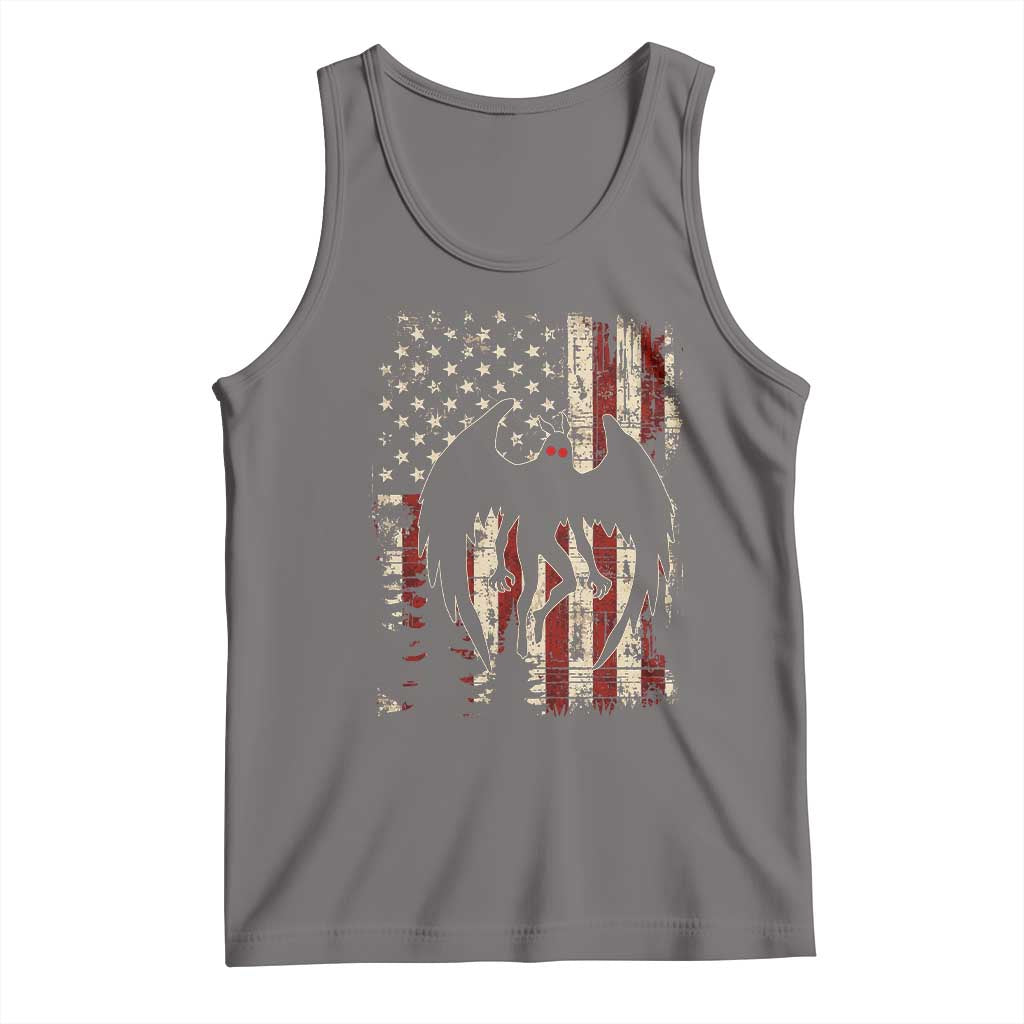 Mothman American Flag Patriotic Cryptid Creature Tank Top