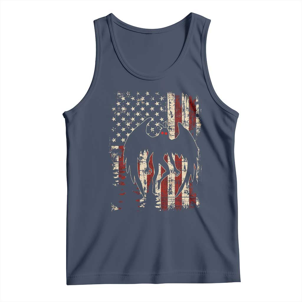Mothman American Flag Patriotic Cryptid Creature Tank Top