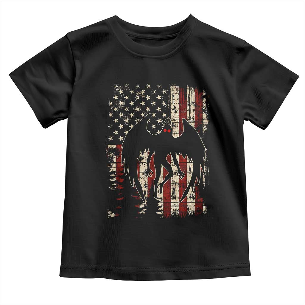 Mothman American Flag Patriotic Cryptid Creature Toddler T Shirt