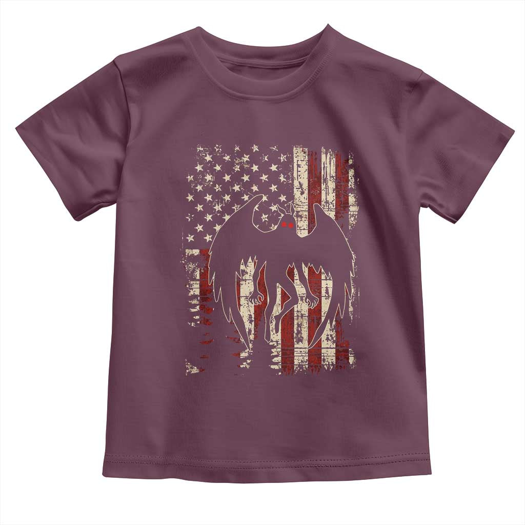 Mothman American Flag Patriotic Cryptid Creature Toddler T Shirt
