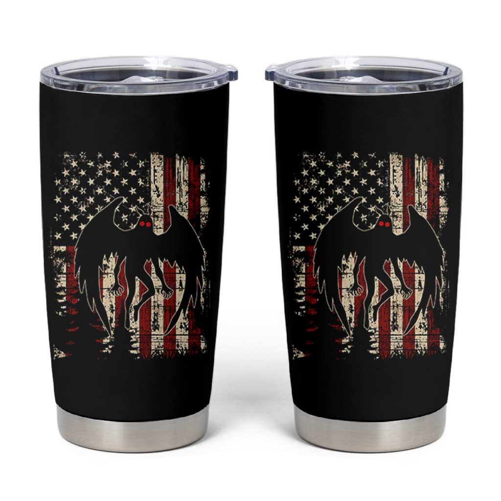Mothman American Flag Patriotic Cryptid Creature Tumbler Cup
