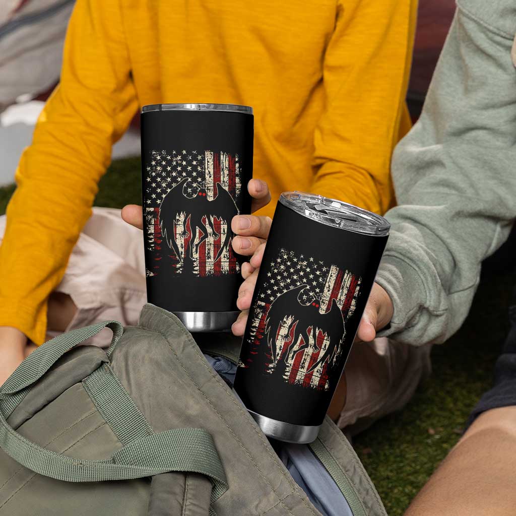 Mothman American Flag Patriotic Cryptid Creature Tumbler Cup