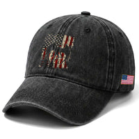 Mothman American Flag Patriotic Cryptid Creature Washed Cotton Baseball Cap