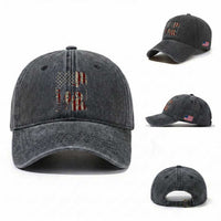 Mothman American Flag Patriotic Cryptid Creature Washed Cotton Baseball Cap