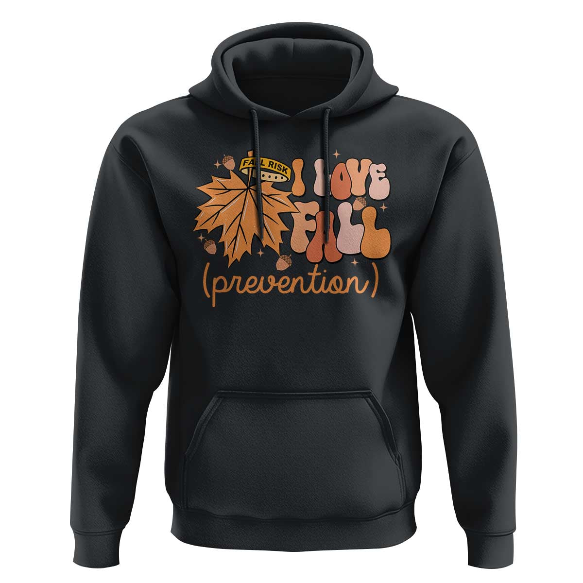 Fall Physical Therapy Hoodie I Love Fall Prevention Retro Groove Maple Leaf Nuts - Wonder Print Shop