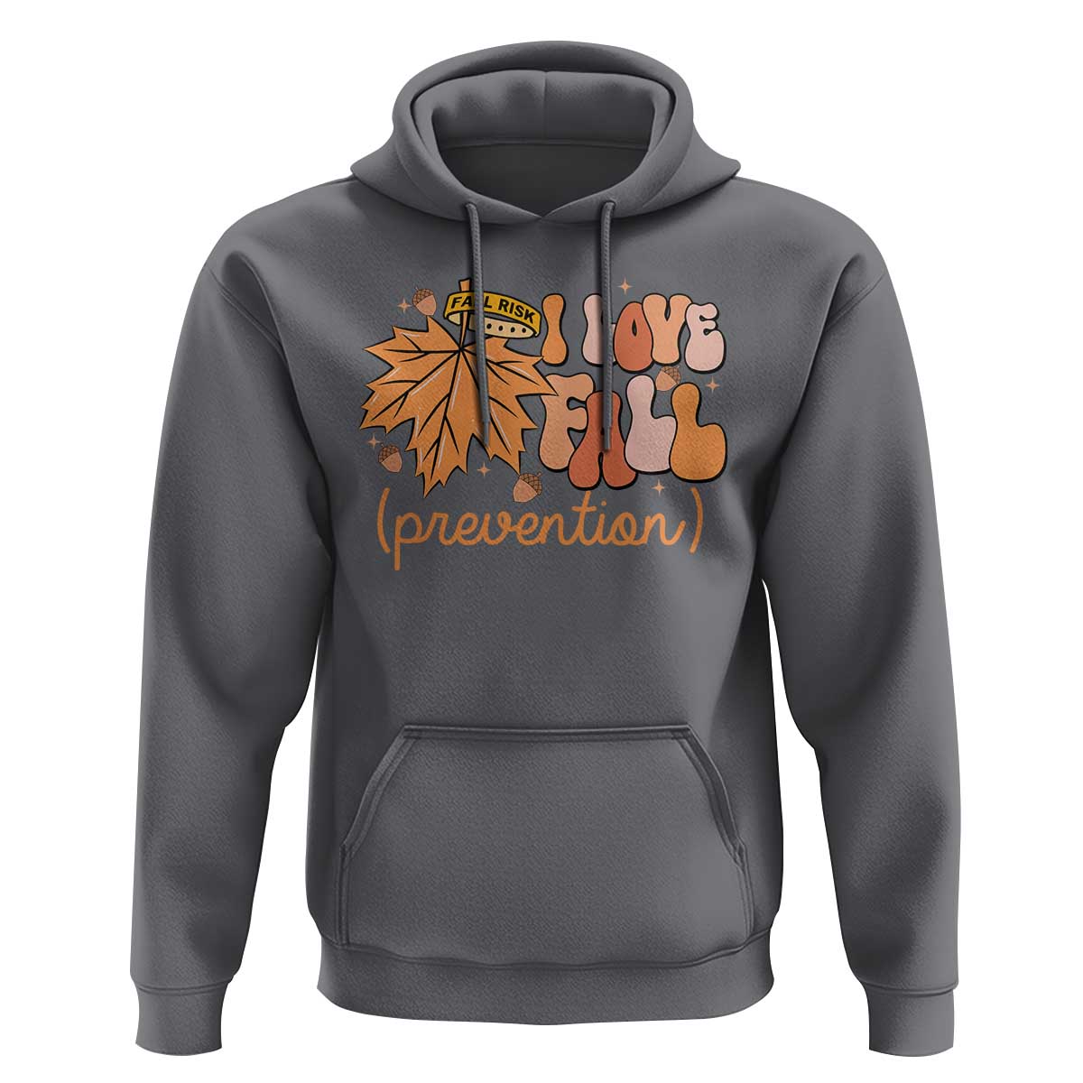 Fall Physical Therapy Hoodie I Love Fall Prevention Retro Groove Maple Leaf Nuts - Wonder Print Shop