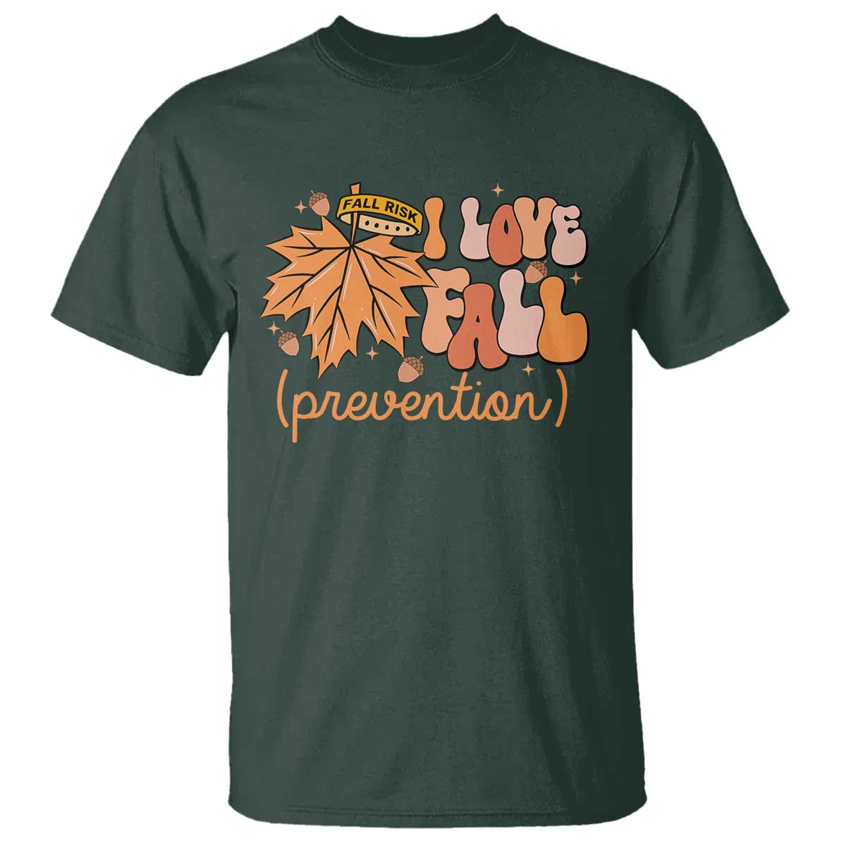 Fall Physical Therapy T Shirt I Love Fall Prevention Retro Groove Maple Leaf Nuts - Wonder Print Shop