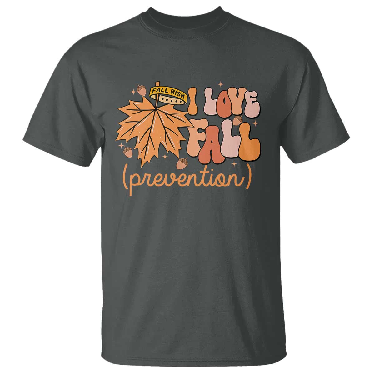 Fall Physical Therapy T Shirt I Love Fall Prevention Retro Groove Maple Leaf Nuts - Wonder Print Shop