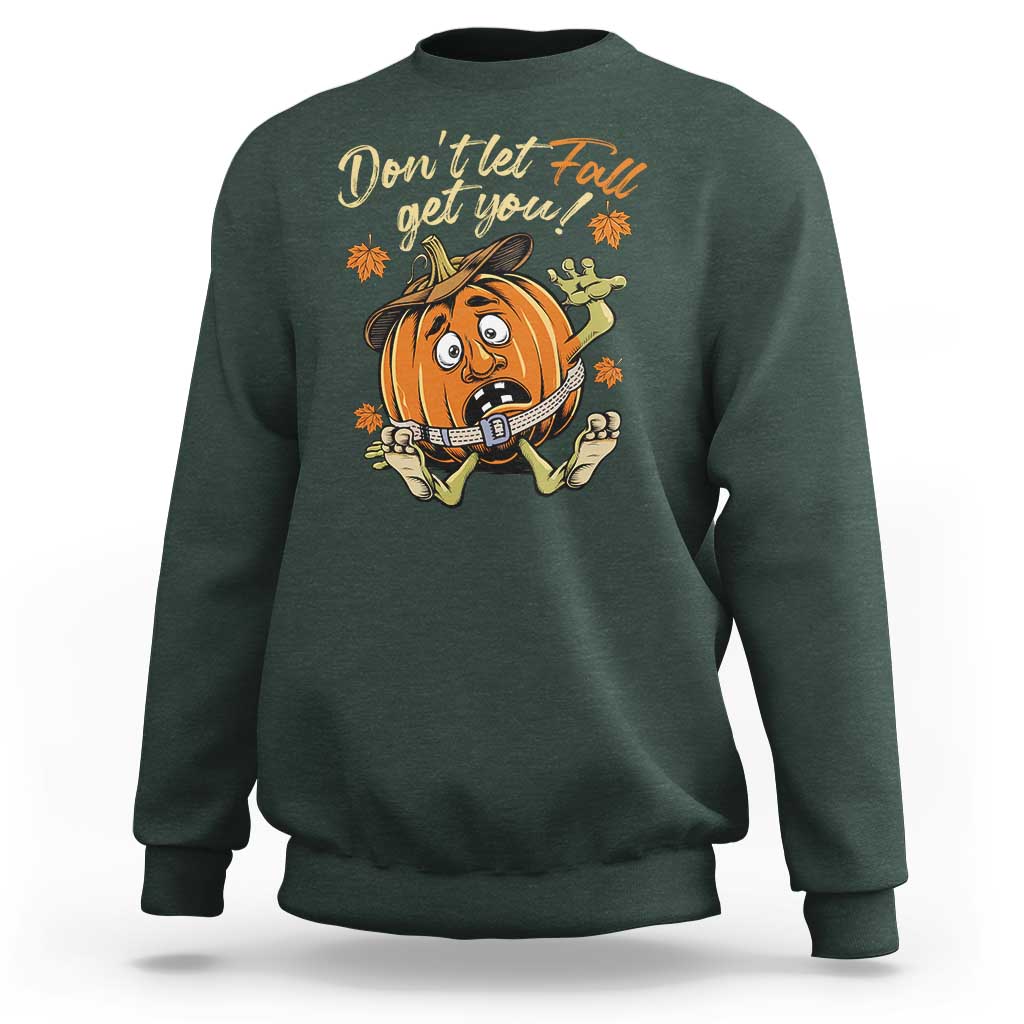 Funny Fall Physical Therapy Sweatshirt Don't Let Fall Get You Pumpkin Safety Belt Maple Leaf - Wonder Print Shop
