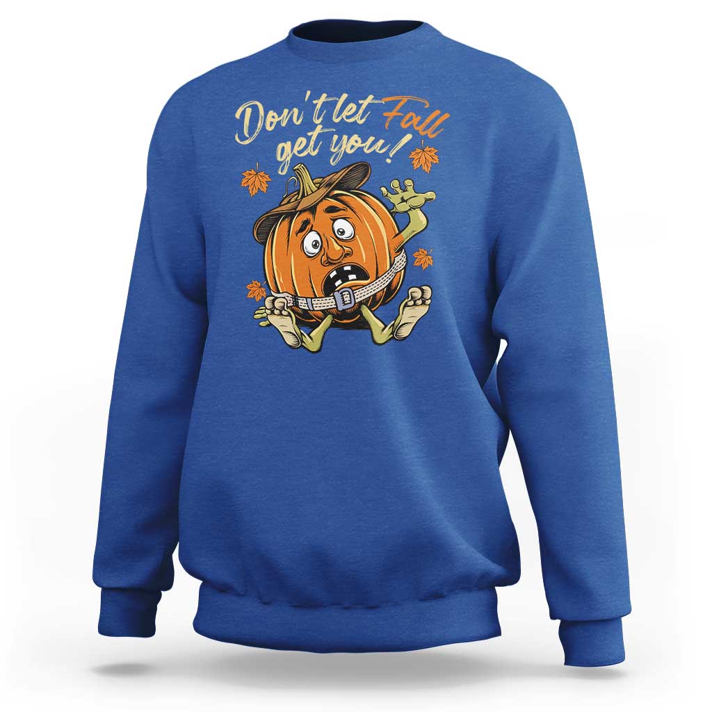 Funny Fall Physical Therapy Sweatshirt Don't Let Fall Get You Pumpkin Safety Belt Maple Leaf - Wonder Print Shop
