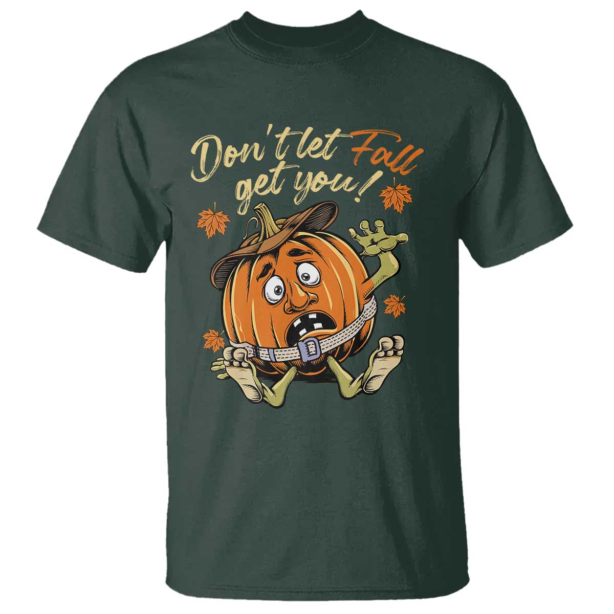 Funny Fall Physical Therapy T Shirt Don't Let Fall Get You Pumpkin Safety Belt Maple Leaf - Wonder Print Shop