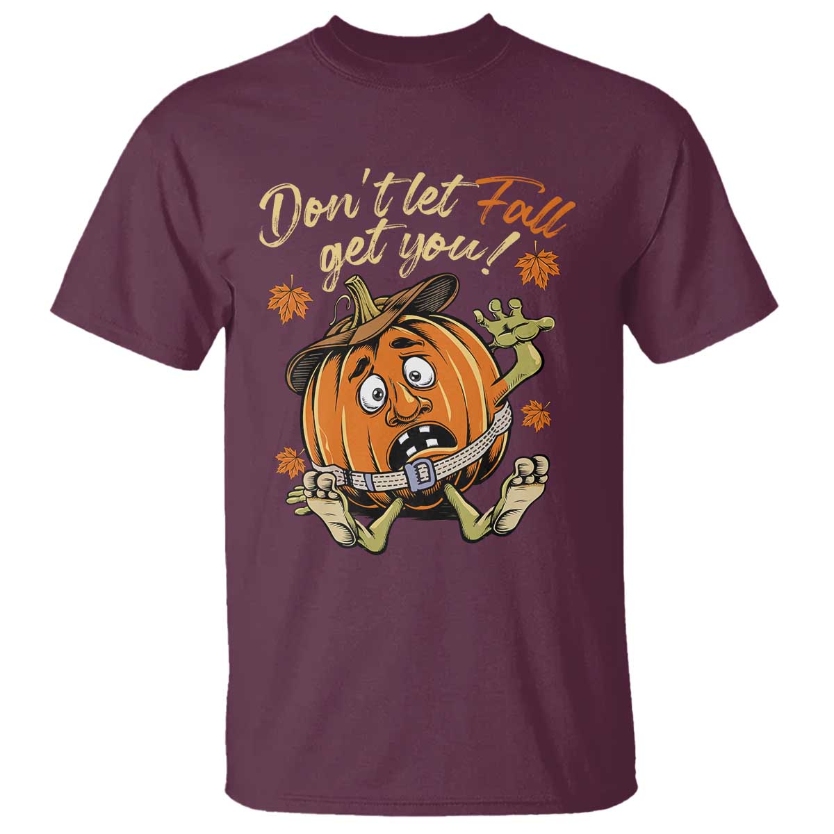 Funny Fall Physical Therapy T Shirt Don't Let Fall Get You Pumpkin Safety Belt Maple Leaf - Wonder Print Shop