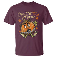 Funny Fall Physical Therapy T Shirt Don't Let Fall Get You Pumpkin Safety Belt Maple Leaf - Wonder Print Shop