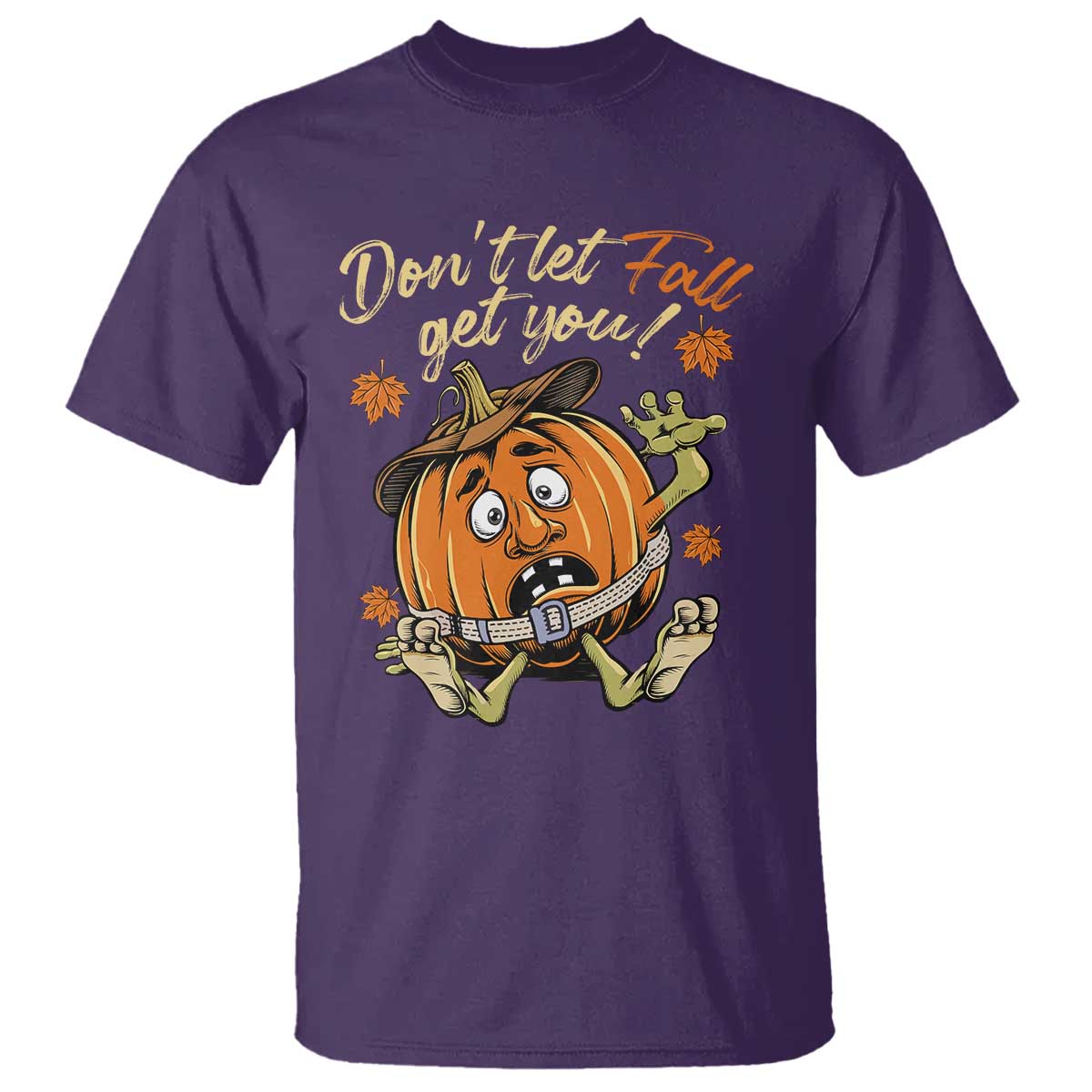 Funny Fall Physical Therapy T Shirt Don't Let Fall Get You Pumpkin Safety Belt Maple Leaf - Wonder Print Shop