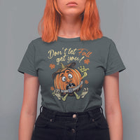 Funny Fall Physical Therapy T Shirt For Women Don't Let Fall Get You Pumpkin Safety Belt Maple Leaf - Wonder Print Shop