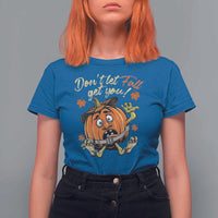 Funny Fall Physical Therapy T Shirt For Women Don't Let Fall Get You Pumpkin Safety Belt Maple Leaf - Wonder Print Shop