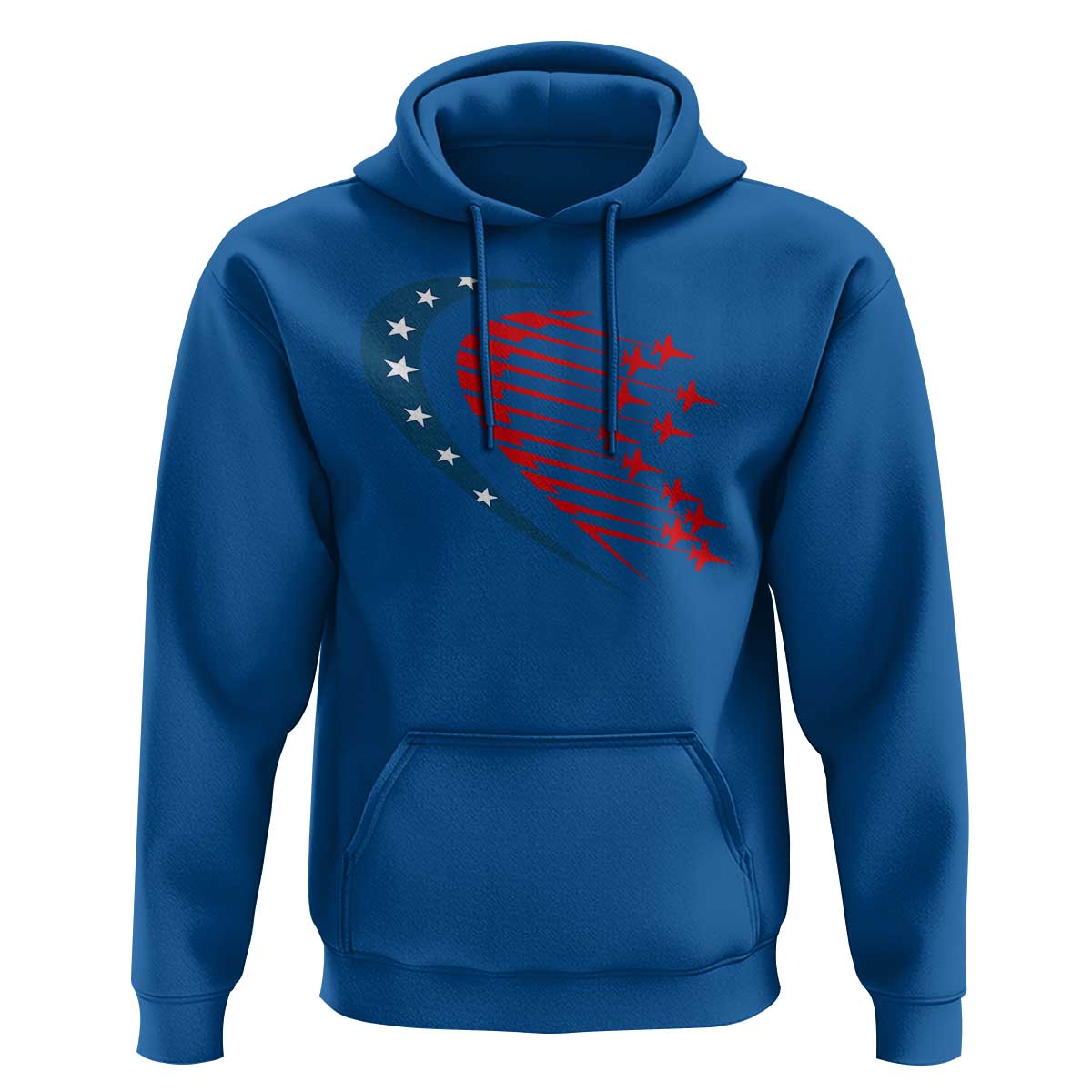 Patriotic Hoodie American Flag Fighter Jets Airplane 4th Of July - Wonder Print Shop