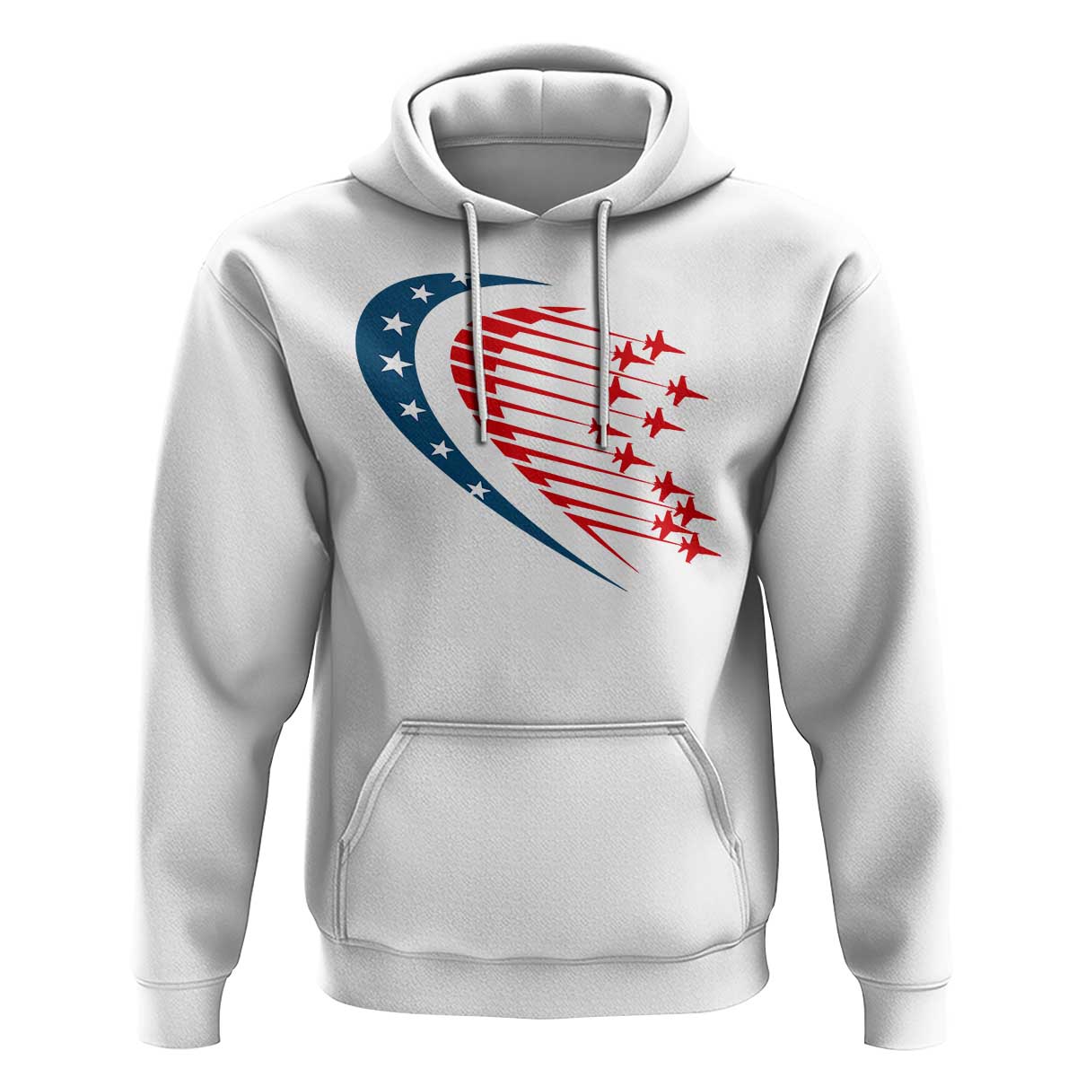 Patriotic Hoodie American Flag Fighter Jets Airplane 4th Of July - Wonder Print Shop