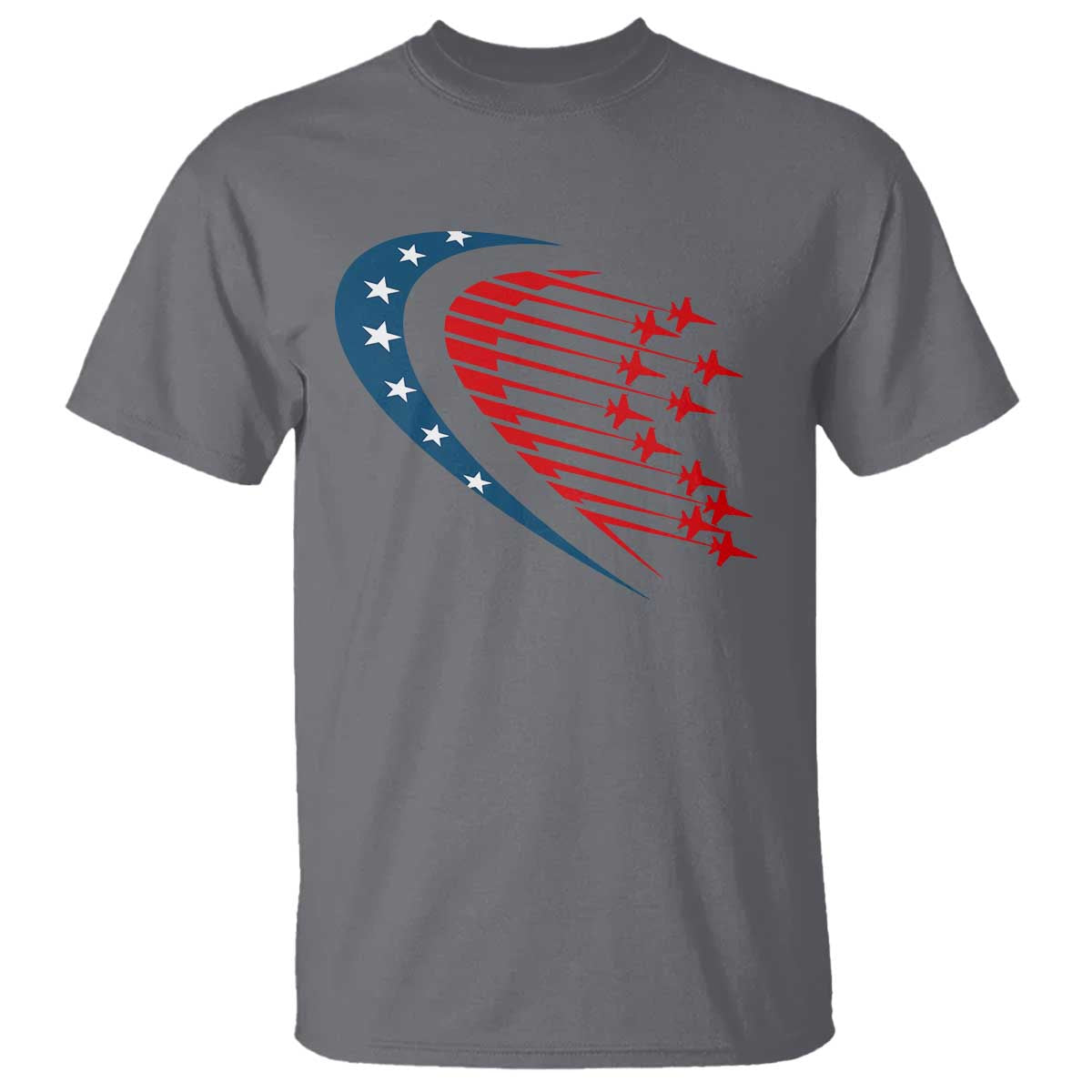 Patriotic T Shirt American Flag Fighter Jets Airplane 4th Of July - Wonder Print Shop