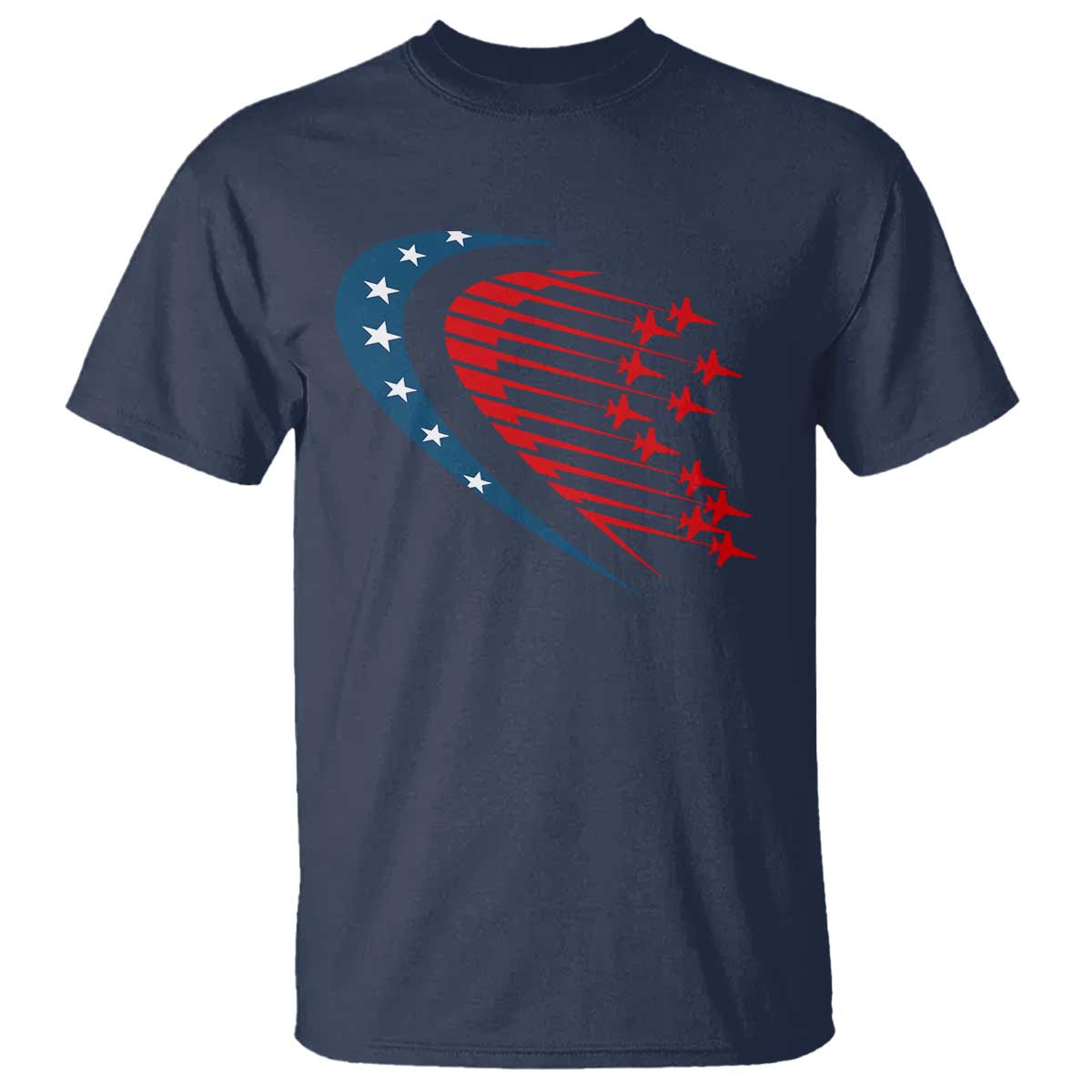 Patriotic T Shirt American Flag Fighter Jets Airplane 4th Of July - Wonder Print Shop