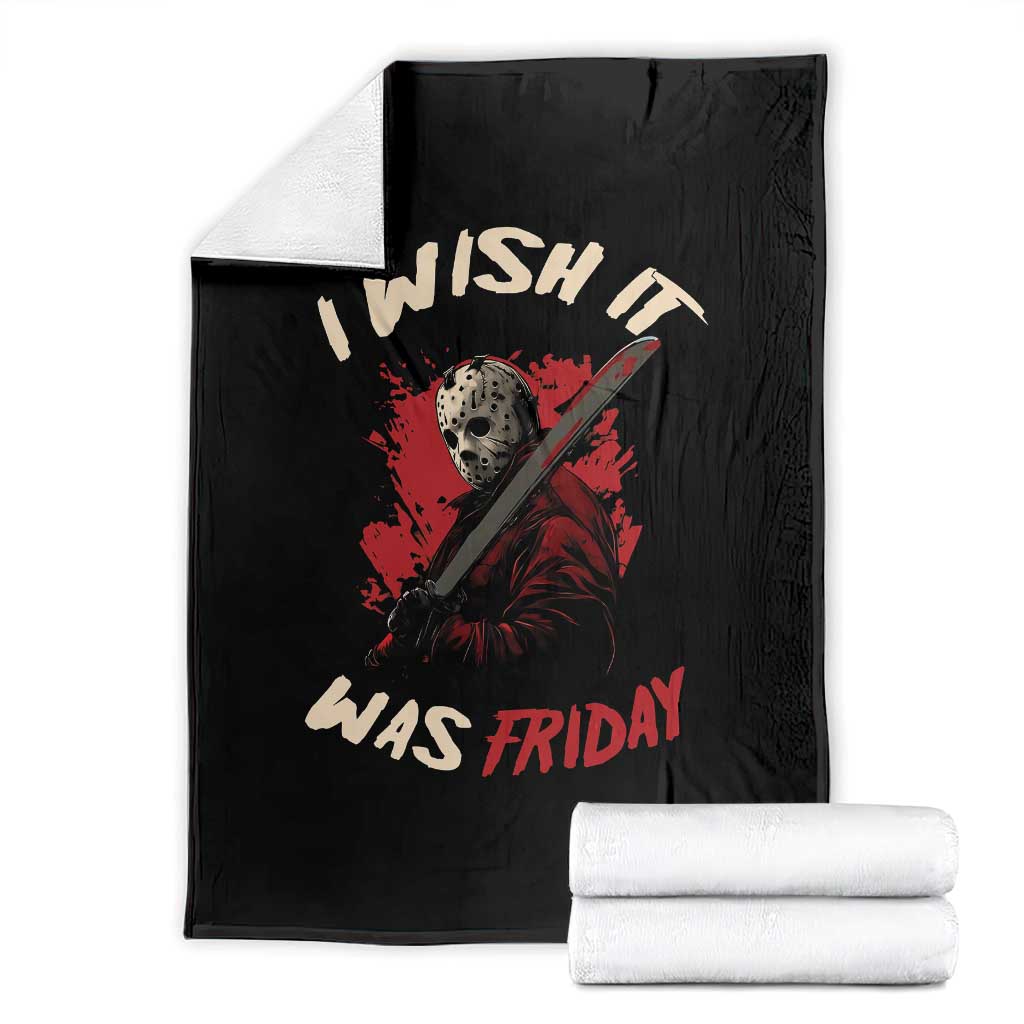 Funny Scary Halloween Slasher Throw Blanket I Wish It Was Friday - Wonder Print Shop