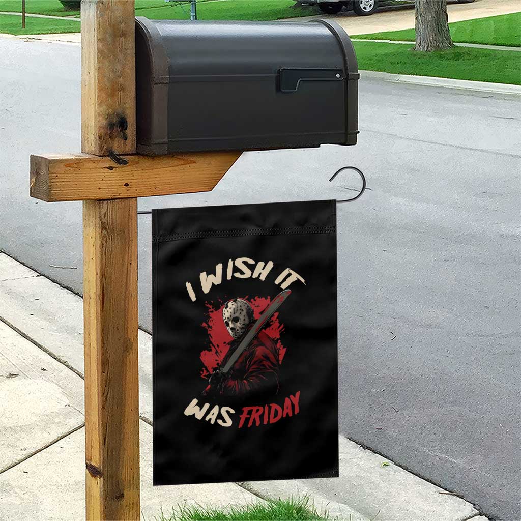 Funny Scary Halloween Slasher Garden Flag I Wish It Was Friday - Wonder Print Shop