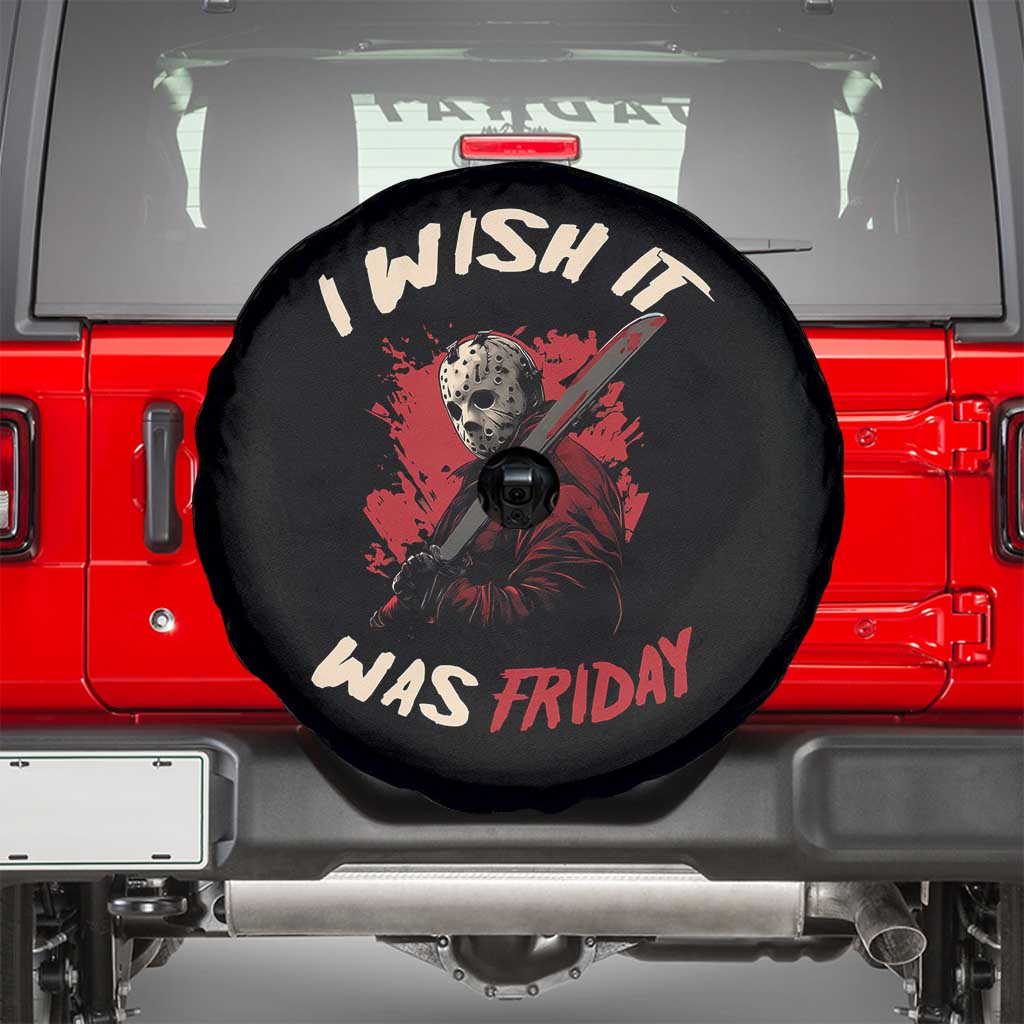 Funny Scary Halloween Slasher Spare Tire Cover I Wish It Was Friday - Wonder Print Shop