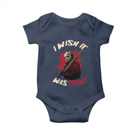 Funny Scary Halloween Slasher Baby Onesie I Wish It Was Friday - Wonder Print Shop