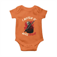 Funny Scary Halloween Slasher Baby Onesie I Wish It Was Friday - Wonder Print Shop