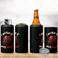 Funny Scary Halloween Slasher 4 in 1 Can Cooler Tumbler I Wish It Was Friday - Wonder Print Shop