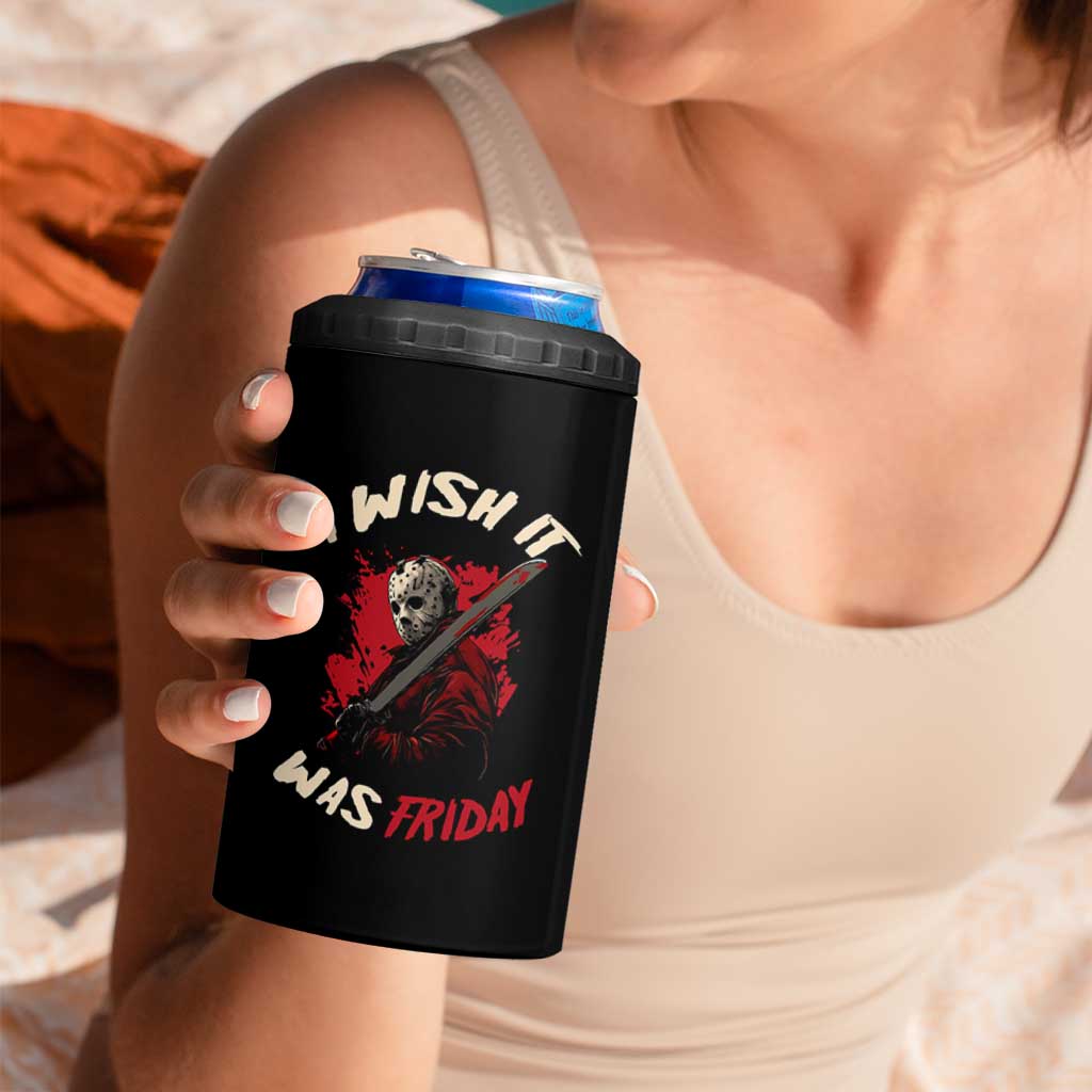 Funny Scary Halloween Slasher 4 in 1 Can Cooler Tumbler I Wish It Was Friday - Wonder Print Shop
