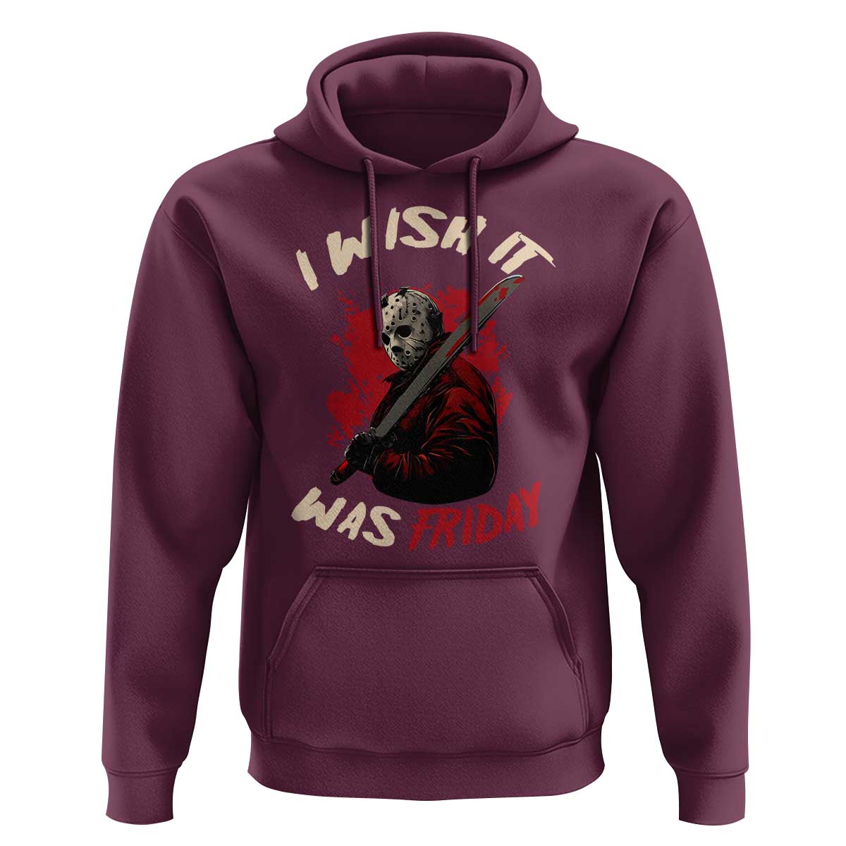 Funny Scary Halloween Slasher Hoodie I Wish It Was Friday - Wonder Print Shop